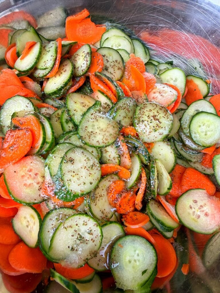 Sweet Honey Dijon Cucumber Carrot Salad