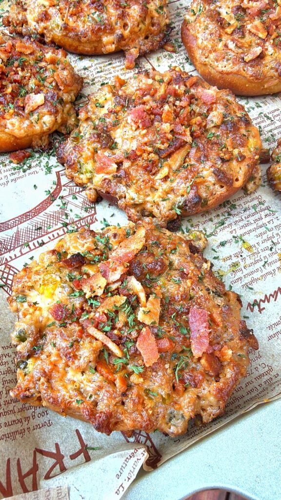 Close up of the finished baked breakfast muffins