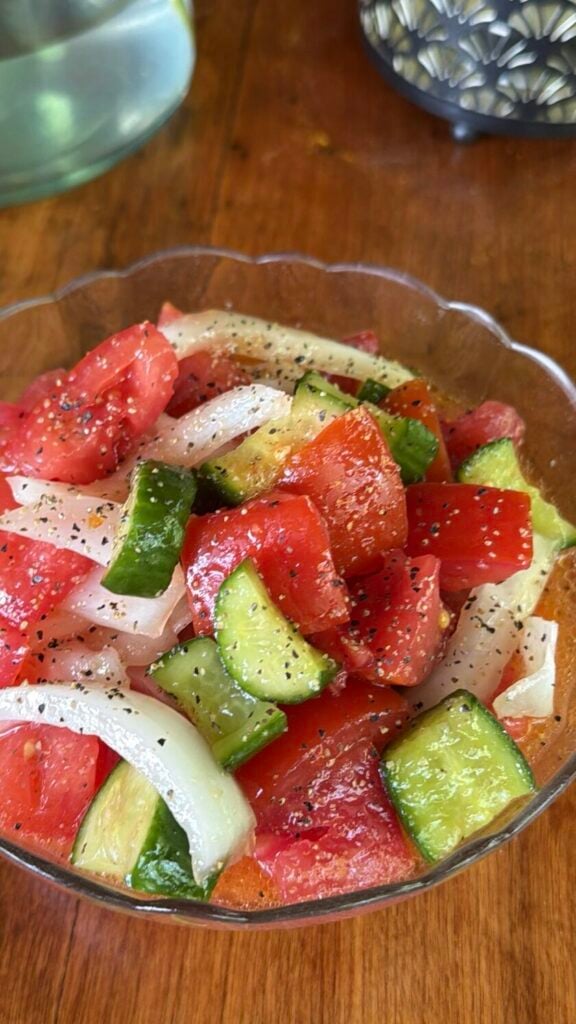 A close up of the finished salad