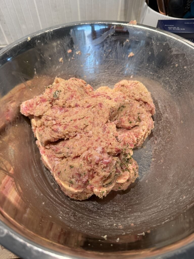 Ground chicken meatball mixture