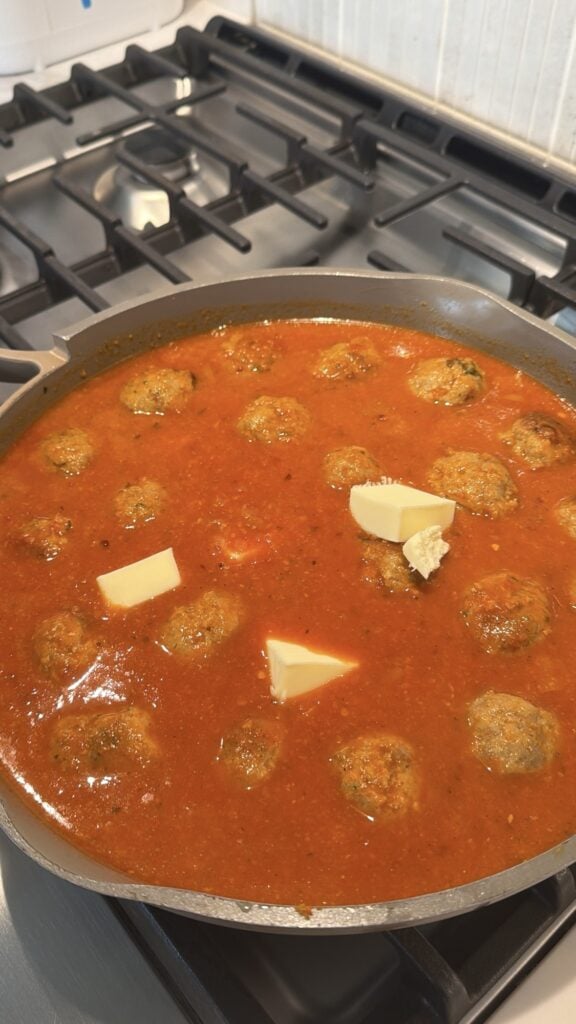 Butter in the meatball sauce