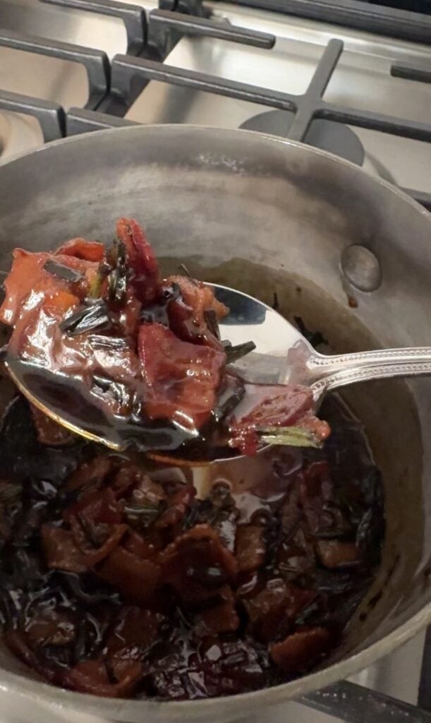 A spoon of maple bacon
