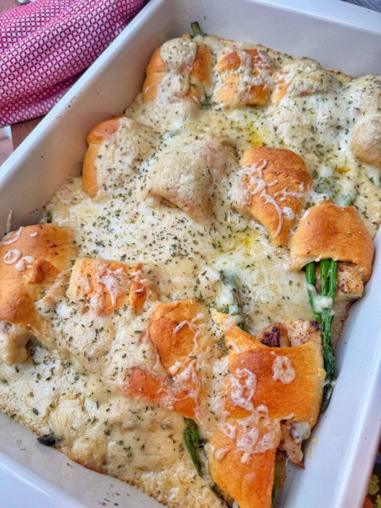 Chicken Asparagus Croissant Bake