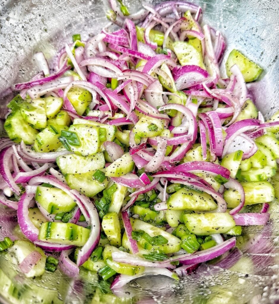 Cucumber Avocado Salad with Poppy Seed Dressing