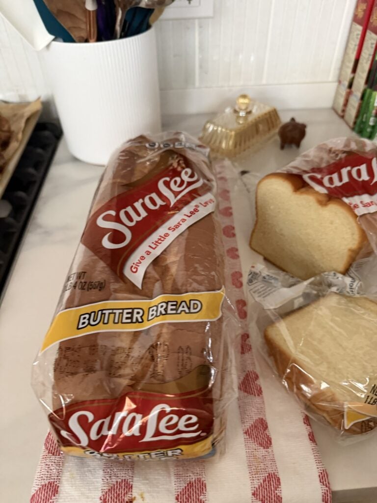 Sara lee bread I used for the stuffing cubes