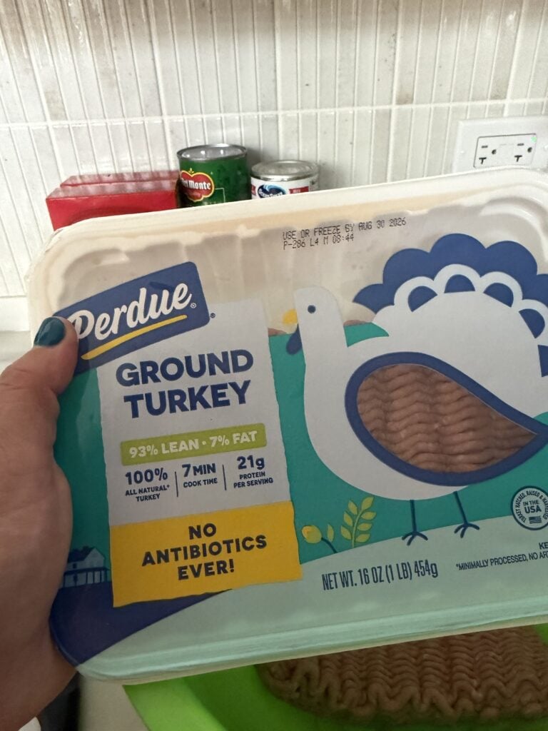 A package of ground turkey