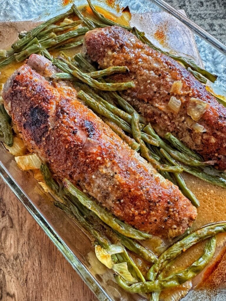 Maple Dijon Glazed Pork Tenderloin with Green Beans