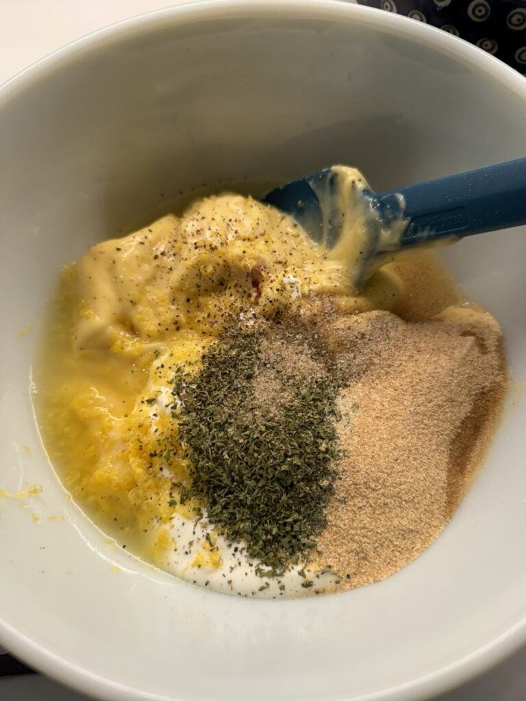 Spices and sauces before mixing