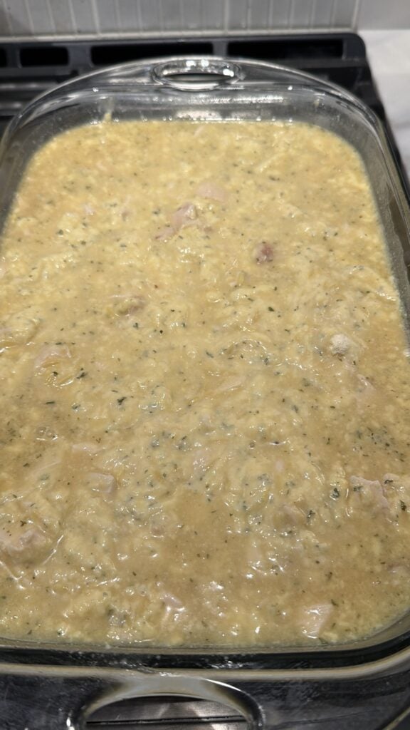 The mixture before cheese is added