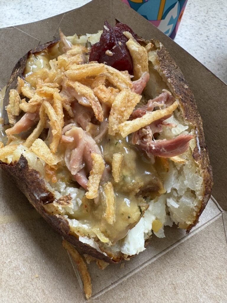Celebration Potato at Disneyland that inspired my Thanksgiving Stuffed Potatoes