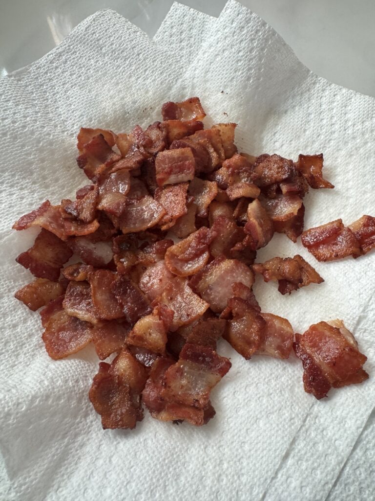 Crispy cooked bacon chopped for creamy Dorito Chip Dip