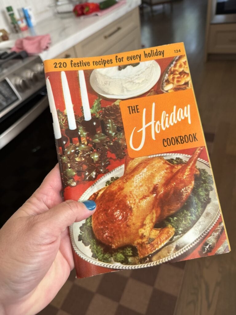 Vintage holiday cookbook that inspired a whole roasted cauliflower recipe.