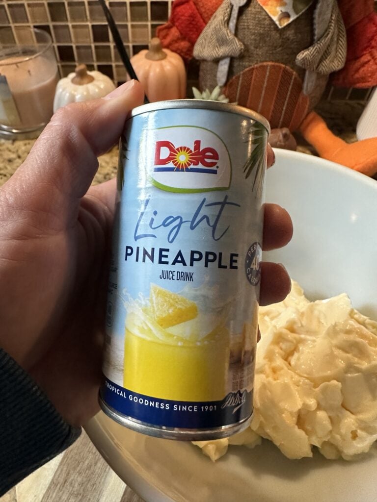 Small can of pineapple juice used to make Creamy Aloha Dressing