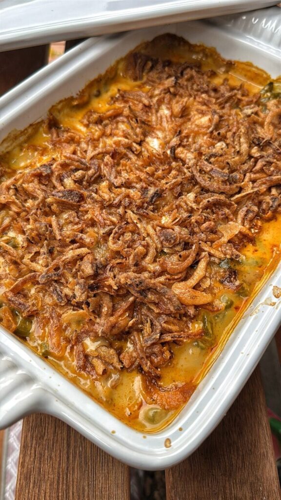 Green bean casserole for thanksgiving dinner