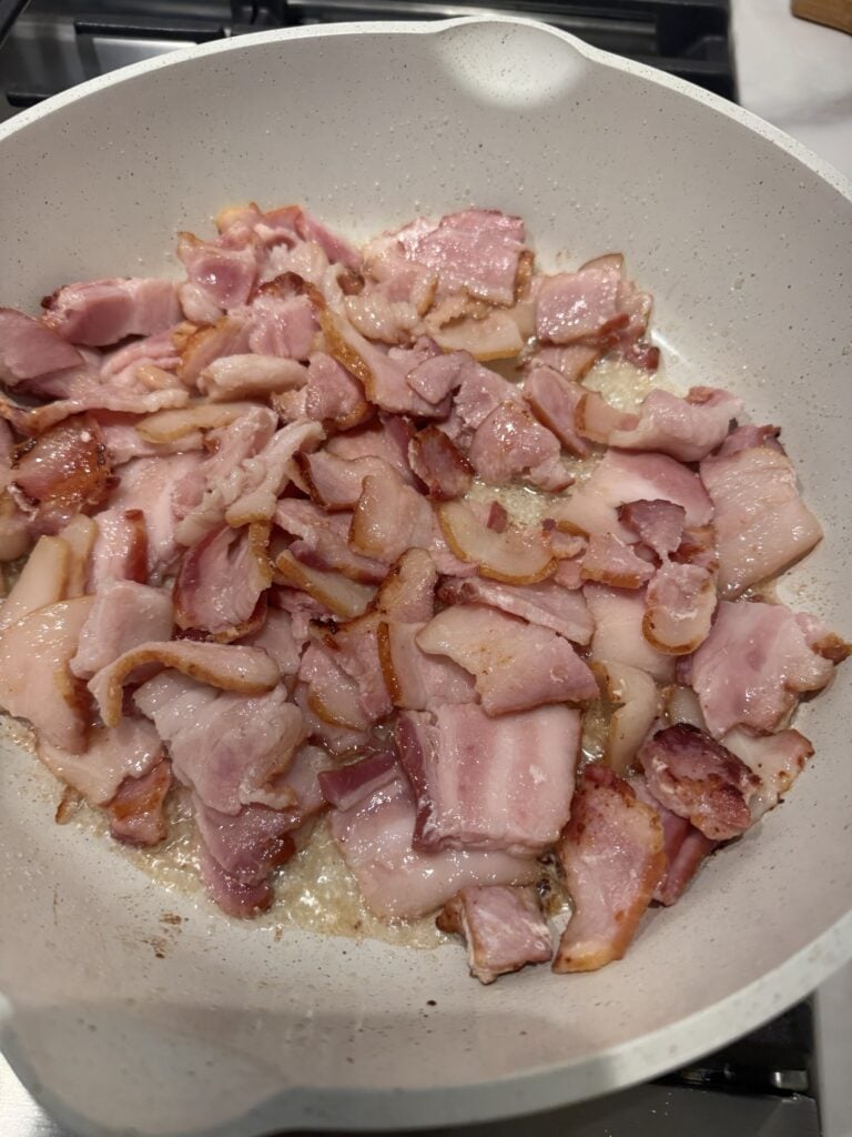 Thick cut smoked bacon used in Hawaiian bread Stuffing for Ham