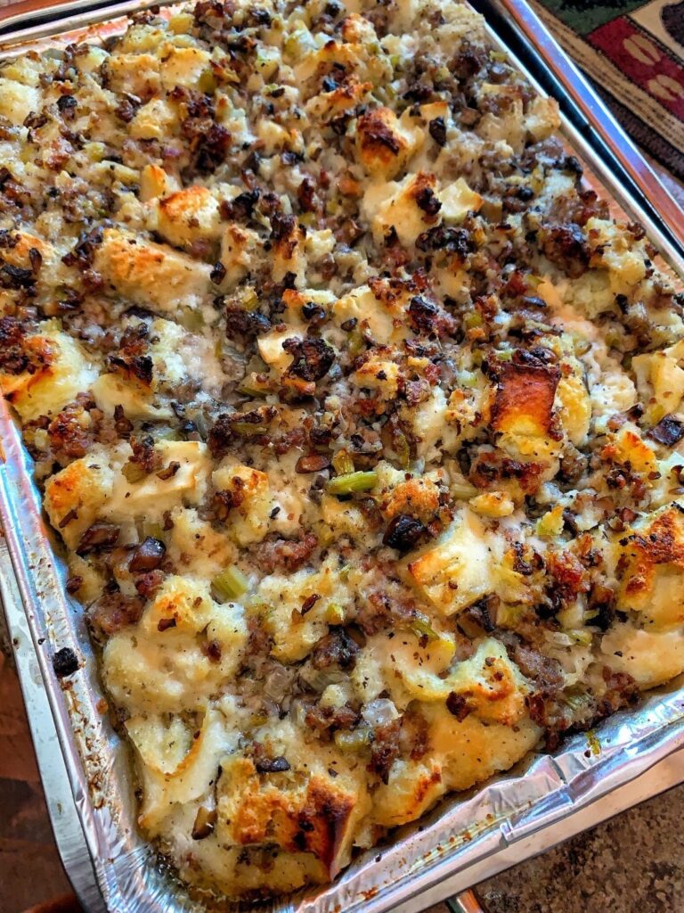 World's Best Thanksgiving Stuffing with sausage and French bread