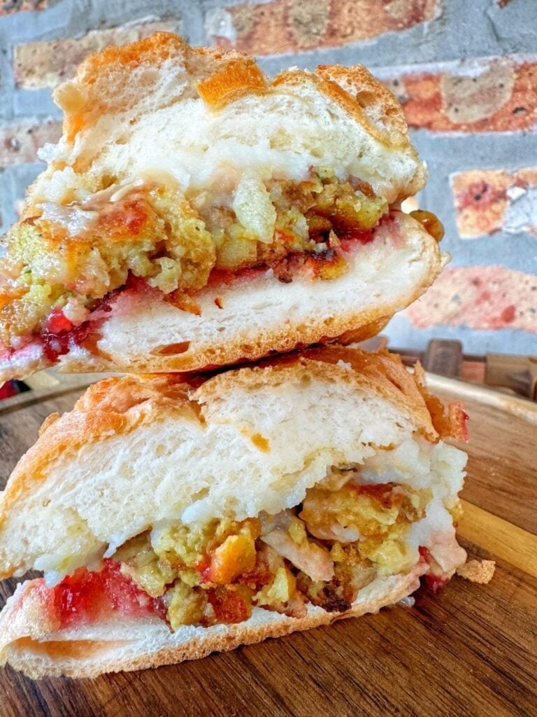 a leftover thanksgiving turkey sandwich