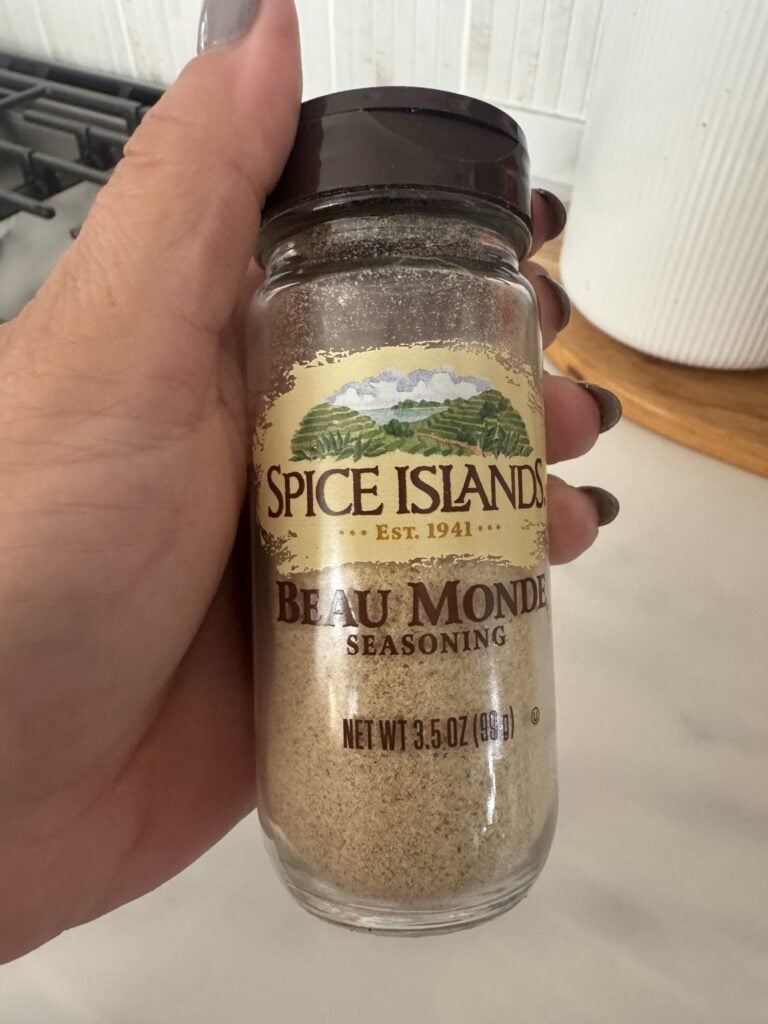 Beau Monde seasoning used in homemade Grilled Cheese Spread