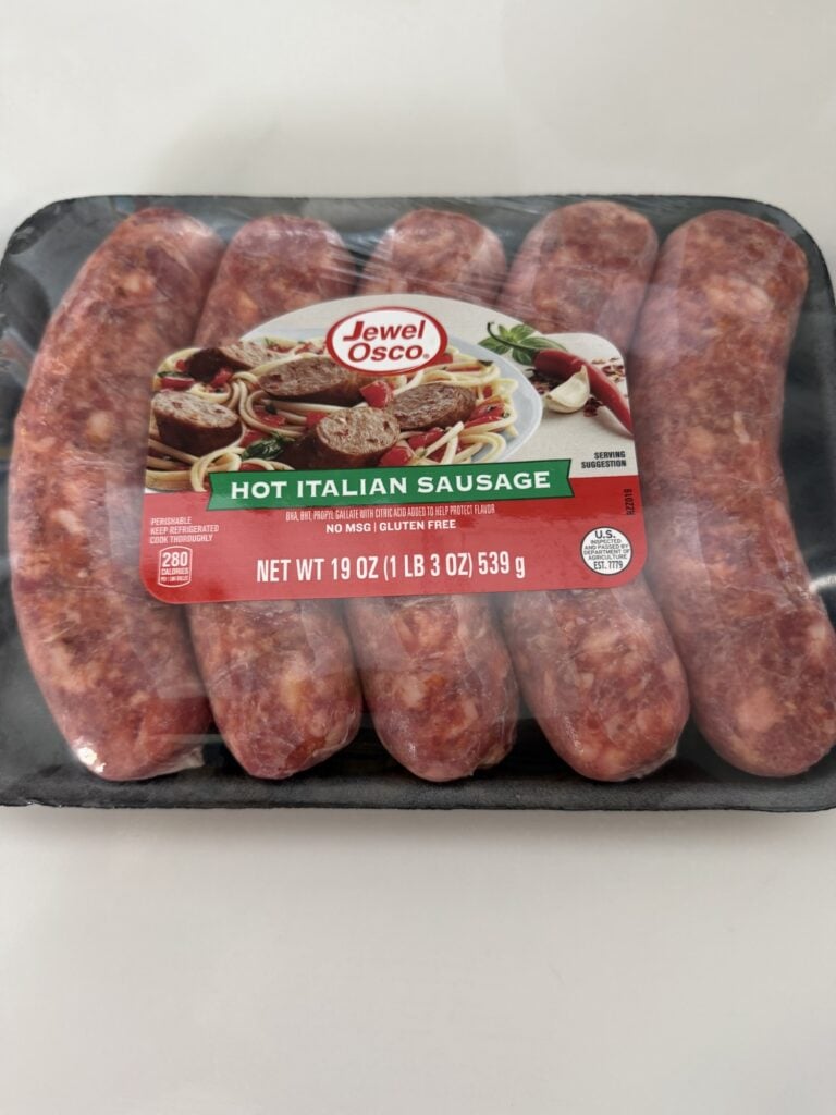 a package of spicy italian sausage links
