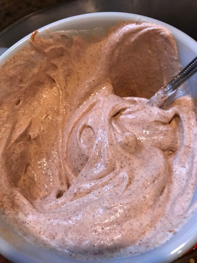 sour cream and taco seasoning mixed together