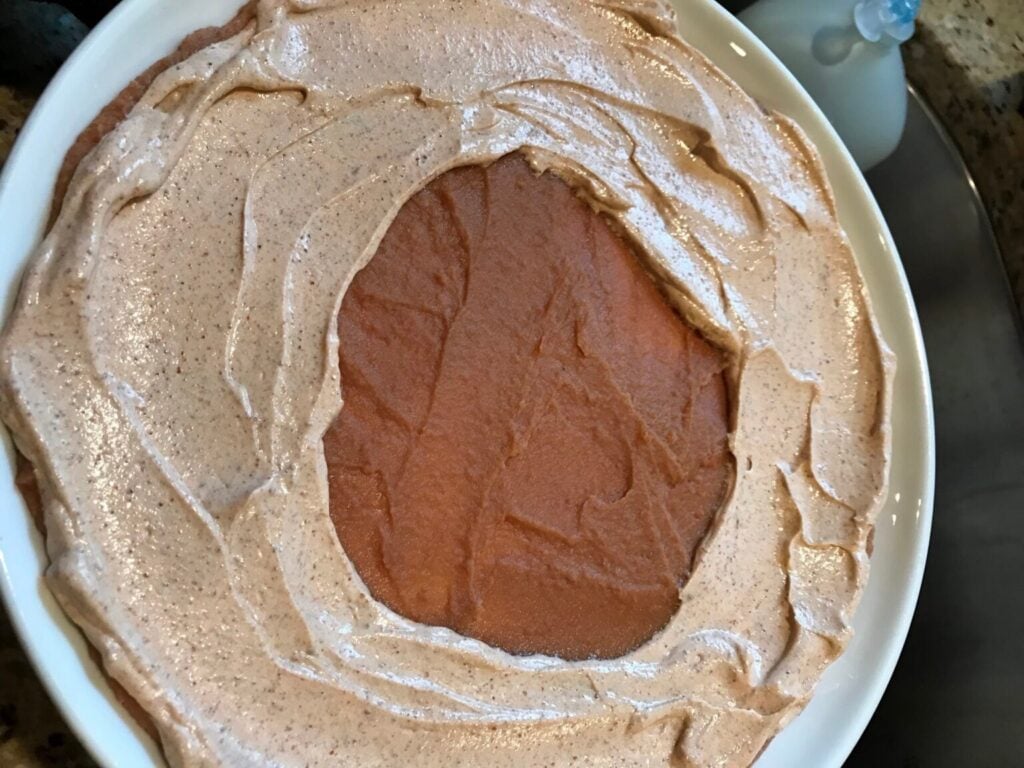 Sour cream and taco seasoning for Halloween Taco Dip