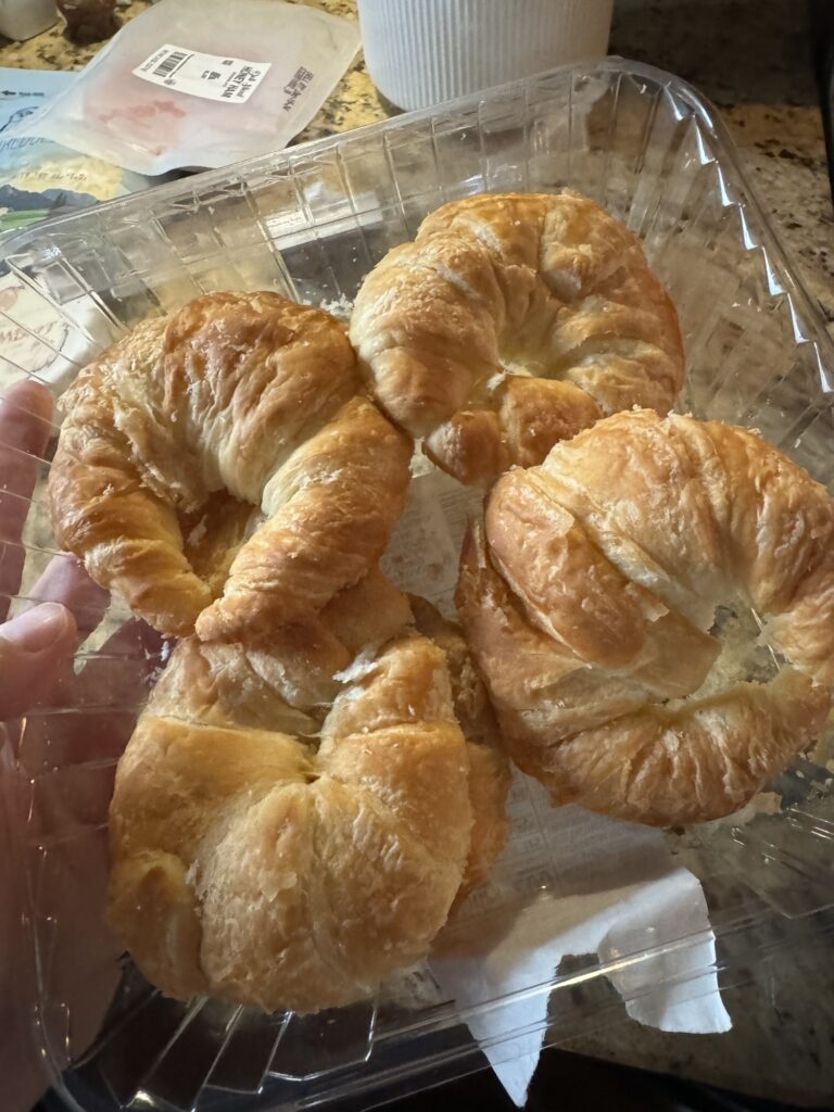 Croissants in a plastic box